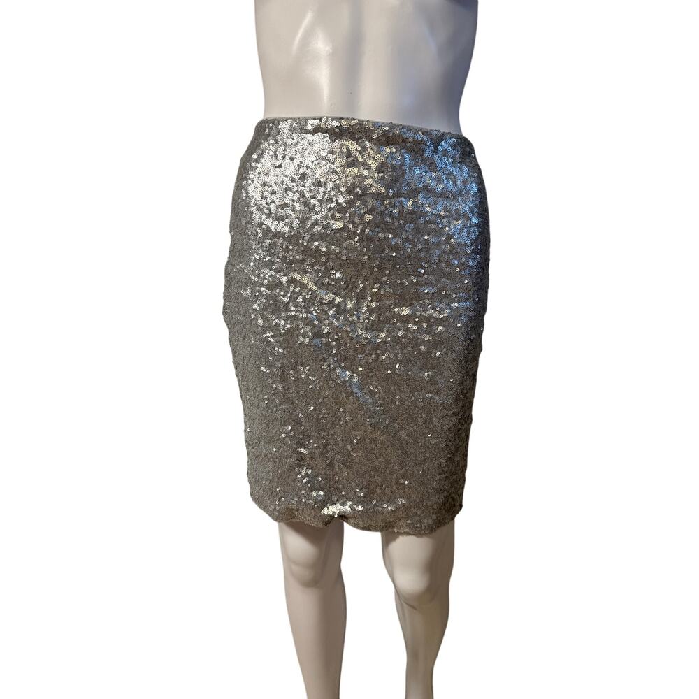 Lulus Women’s XL Silver Sequin Skirt – Mini, Fully Lined